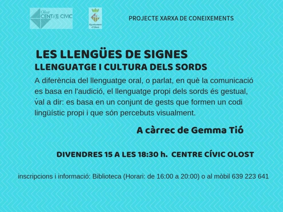 Taller sobre les llengües de signes, llenguatge i cultura dels sords, al Centre Cívic